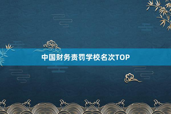 中国财务责罚学校名次TOP